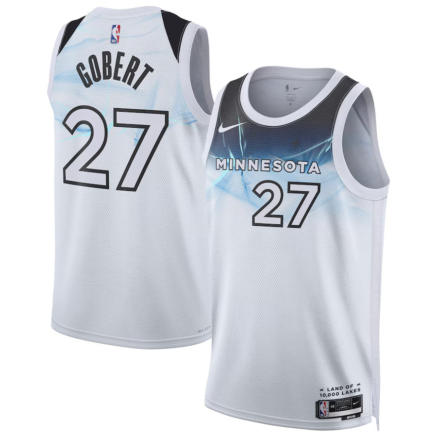 Men Minnesota Timberwolves #27 Rudy Gobert Nike White City Edition 2024-25 Swingman Player NBA Jersey